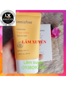 Kem chống nắng lâu trôi tăng cường INNISFREE INTENSE TRIPLE chai vàng _ chai hồng, chỉ số chống nắng cao, bảo vệ da
