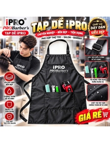 Tạp dề iPRO BARBER chất vải dày dặn siêu đẹp màu đen có túi sang trọng phù hợp thợ tóc salon GIÁ RẺ.