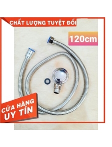Vòi + Dây sen xịt nước gắn bồn gội đầu sứ, bồn nhựa, cho salon, chất liệu inox si, dài 120cm hàng lo