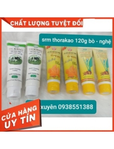 Sữa Rửa Mặt chiết xuất Sữa Bò  120g - Nghệ  100g Trắng Da Thorakao  FREESHIP không bọt,làm sạch bụi bẩn bã nhờn
