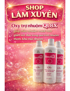Oxy trợ nhuộm BIBOMAX giúp màu nhuộm mượt hơn giảm sót dầu trong quá trình nhuộm thơm khử mùi nhuộm