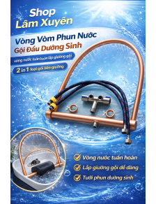 Vòng Vòm Phun Nước Gội Đầu Dưỡng Sinh vòng nước tuần hoàn lắp giường gội 2 in 1 loại gối liền giường