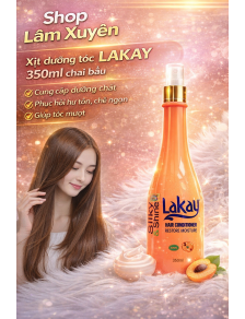 Xịt dưỡng tóc LAKAY 350ml chai bầu m cung cấp dưỡng chất phục hồi hư tổn chẻ ngọn giúp tóc mượt