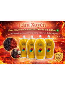 Kem nhuộm bóc màu tóc đen đỏ VIL 500ml túi màu vàng dạng kem sang trọng, hổ trợ bóc đỏ,đen,phủ bóng