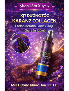 Xịt dưỡng tóc KARANZ COLLAGEN Lotion Keratin Chính Hãng Chai Lớn 220ml Mùi Hương Nước Hoa Lưu Lâu.