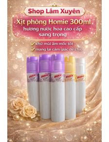Xịt phòng Homie 300ml hương nước hoa cao cấp sang trọng khử mùi ẩm móc tốt mang lại cảm giác dễ chịu