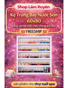 Kệ trưng bày nước sơn 60x80 bằng ván ép chắc chắn chống ẩm mốc FREESHIP sản phẩm cho thợ nail spa