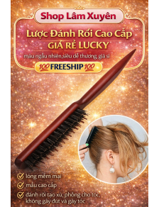 Lược đánh rối cao cấp GIÁ RẺ LUCKY lông mềm mại, mẫu cao cấp, đánh rối tạo xù, phồng cho tóc, không gây đứt và gãy tóc