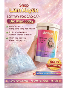 Bột tẩy tóc cao cấp Bio Max 500g hủ bột xanh nâng tone sáng nền nhanh ít rát xót da đầu an toàn.