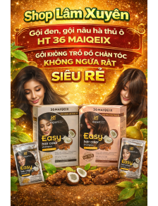 Gội đen nâu hà thủ ô HT36 MAIQEIX dạng gói không trổ đỏ chân tóc giữ màu bền không ngứa rát da đầu.