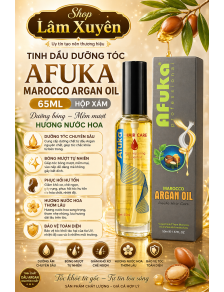 Tinh dầu dưỡng tóc Afuka MAROCCO ARGAN OIL 65ML hộp xám dưỡng bóng mềm mượt hương nước hoa siêu thơm