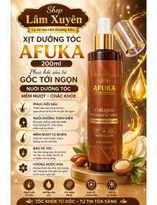 Xịt dưỡng tóc Afuka 200ml giúp phục hồi sâu từ gốc tới ngọn nuôi dưỡng tóc mềm mượt chắc khỏe