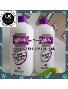 Uốn nóng Lakay chai trắng 1000ml cặp AB ✅CHÍNH HÃNG ✅ uốn nóng cao cấp nhanh xoăn giữ lọn lâu tóc mề