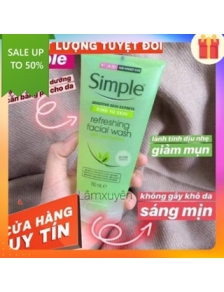 Sữa Rửa Mặt Dịu Nhẹ, Dành Cho Da Nhạy Cảm Simple Kind To Skin Refreshing Facial Wash 150ml FREESHIP làm sạch bụi bẩn