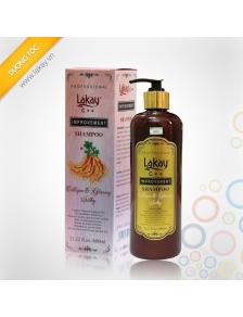 Dầu gội nhân sâm Lakay chai nâu 600ml bổ sung collagen phục hồi hư tổn hương thơm thảo dược tinh tế
