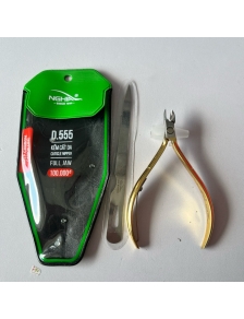 Kềm nghĩa cắt da D555 chính hãng cán vàng tặng kèm dũa sắt mủi 16 dài nhọn cắt da lấy khóe siêu bén siêu bền không rỉ