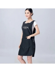 Tạp dề vải áo thợ LOREAL WELLA tạo dề thợ mặc khi làm tóc vải đẹp mềm mát màu đen co nút gài giá rẻ