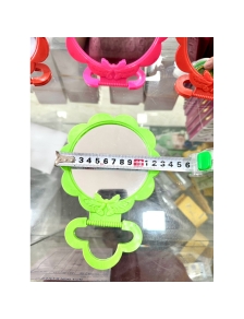 Gương soi tròn cầm tay chất liệu nhựa cán cầm nhỏ gọn gấp được dễ mang theo màu xanh màu đỏ màu hồng