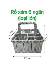 Giỏ đựng đồ nail 6 ngăn có tay xách nhựa dẽo bền kiểu dáng xinh xắn đựng dụng cụ nail đồ dùg cá nhân