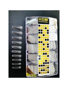 Móng úp tay phôm thang trong  HSM hộp 500 móng màu trong màu tự nhiên GIÁ RẺ