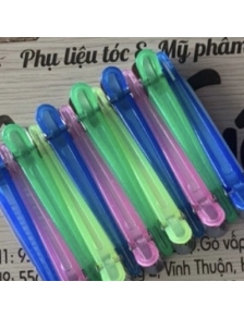 Kẹp mỏ vịt nhựa dẽo bịch 12 cây BEAUDY bản dưới inox, không đứt tóc dễ dàng chia tóc, không dính thuốc nhuộm tóc