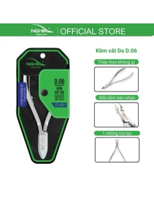 Kềm cắt da NGHĨA D06 xám bằng thép không gỉ bền chống sét lưỡi kềm siêu bén an toàn khi làm nail