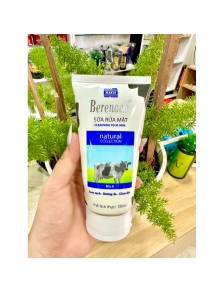 Sữa rửa mặt trắng da sữa bò Berenaco 150ml làm sạch da giảm dầu loại bỏ bụi bẩn dưỡng trắng cấp ẩm