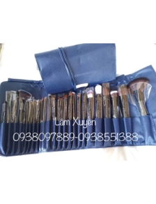 Bộ cọ trang điểm chuyên nghiệp VACOSI 24 cây ✨ CHÍNH HÃNG ✨ có bao da đựng màu xanh 24 cọ gồm cọ môi
