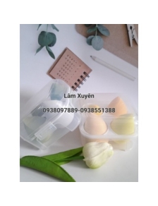 Hộp bông mút trang điểm Set 4 bông dạng giọt 