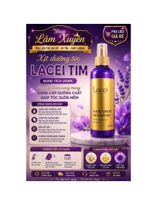 Xịt dưỡng tóc LACEI TÍM dung tích 200ml hương thơm sang trong, cung cấp dưỡng chất giúp tóc suôn mềm