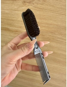 Lược phủi tóc 2 đầu cán gỗ lông mềm GIÁ RẺ phủi tóc nam phủi chổi phủi baber lược phủi cắt tóc