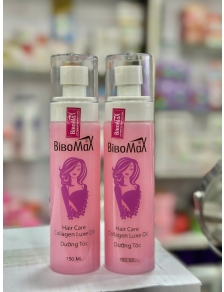 Xịt dưỡng tóc BIBOMAX hồng 150ml Collagen Luxe Oil cao cấp giúp tóc mềm mượt bóng khỏe phục hồi sâu