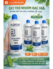 Oxy trợ nhuộm bạc hà không rát da đầu X.Pros 1200ml 3% 6% 9% 12% CHÍNH HÃNG hương thơm dễ chịu