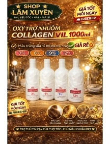 Oxy trợ nhuộm collagen VIL 1000ml GIÁ RẺ màu trắng sữa hỗ trợ pha màu nhuộm 3% 6% 9% 12%