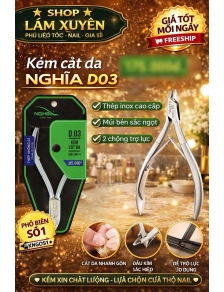 Kềm cắt da NGHĨA D03 chính hãng bằng thép không gỉ màu xám dễ sử dụng lưỡi kềm siêu bén an toàn