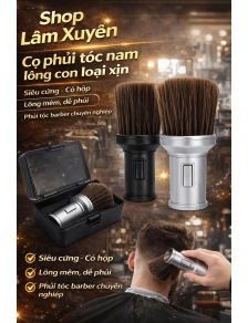 Cọ phủi tóc nam lông con loại xịn siêu cứng có hộp lông mềm dễ phủi phủi tóc baber chuyên nghiệp