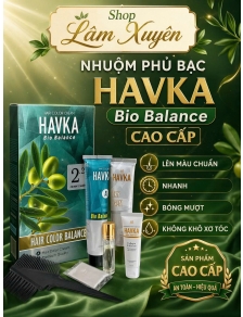 Nhuộm phủ bạc HAVKA Bio Balance CAO CẤP lên màu chuẩn nhanh bóng mượt không khô xơ tóc.