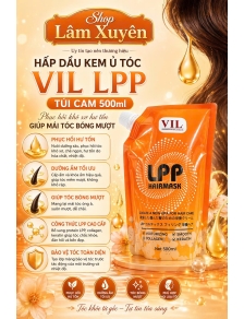 Hấp dầu kem ủ tóc VIL LPP TÚI CAM 500ml phục hồi khô xơ hư tổn giúp mái tóc bóng mượt.